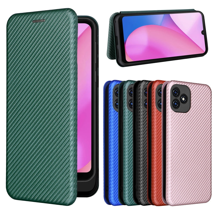 For Blackview Oscal C20 Carbon Fiber Texture Horizontal Flip Leather Phone Case with Card Slot