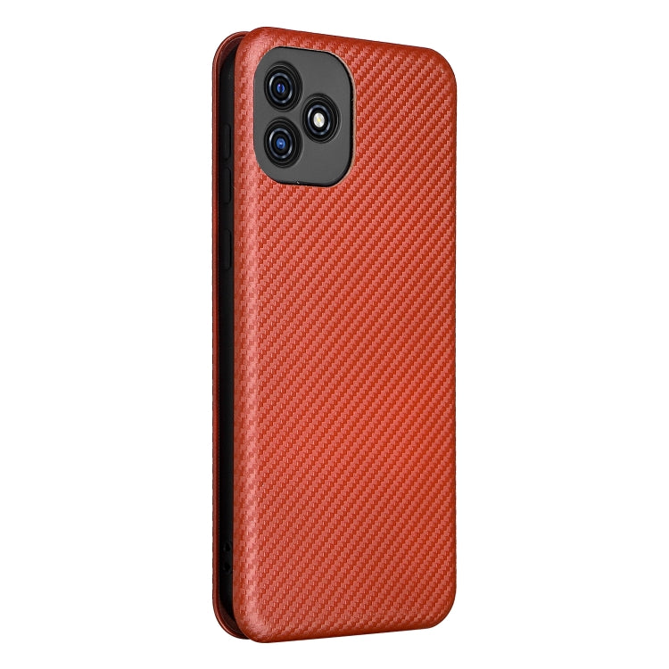 For Blackview Oscal C20 Carbon Fiber Texture Horizontal Flip Leather Phone Case with Card Slot