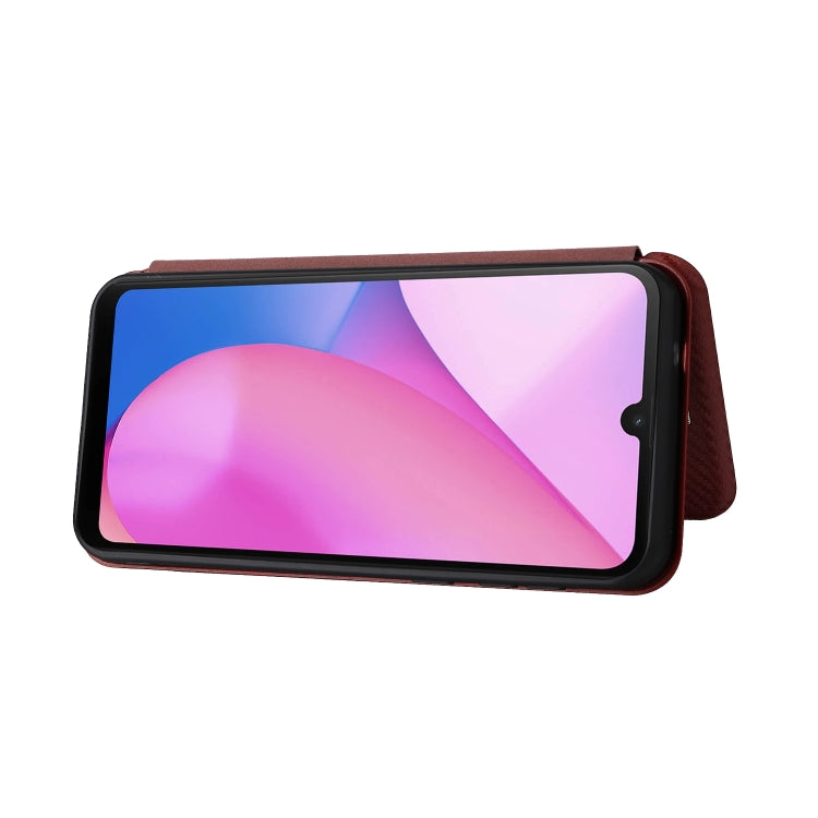 For Blackview Oscal C20 Carbon Fiber Texture Horizontal Flip Leather Phone Case with Card Slot