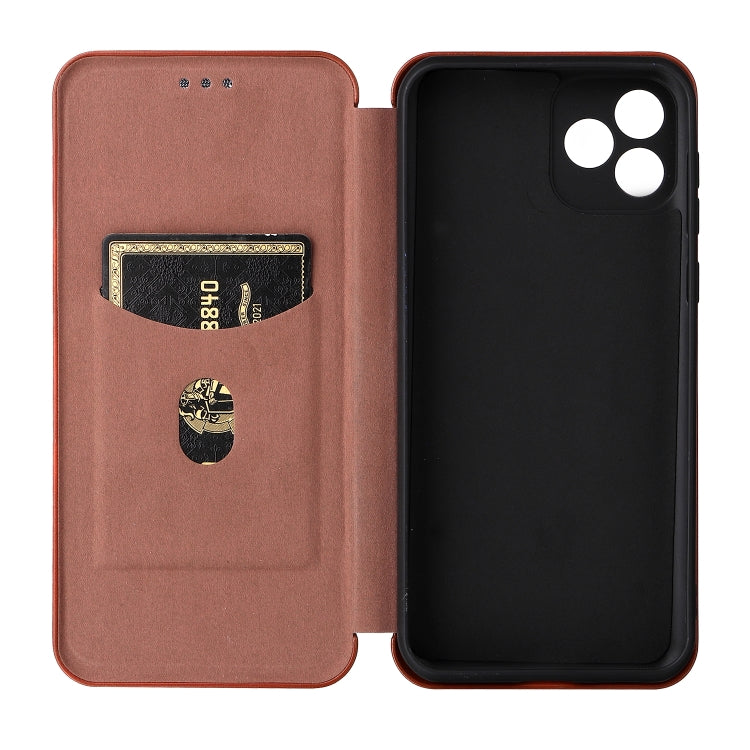 For Blackview Oscal C20 Carbon Fiber Texture Horizontal Flip Leather Phone Case with Card Slot