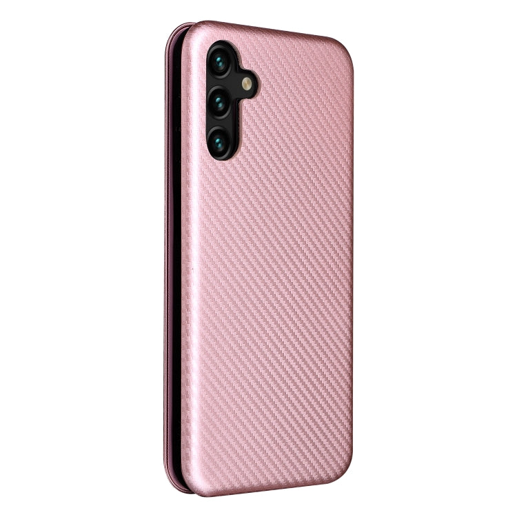 For Samsung Galaxy A13 5G Carbon Fiber Texture Horizontal Flip Leather Phone Case with Card Slot