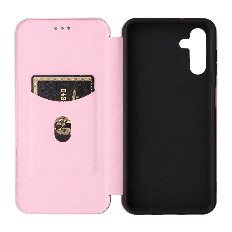For Samsung Galaxy A13 5G Carbon Fiber Texture Horizontal Flip Leather Phone Case with Card Slot