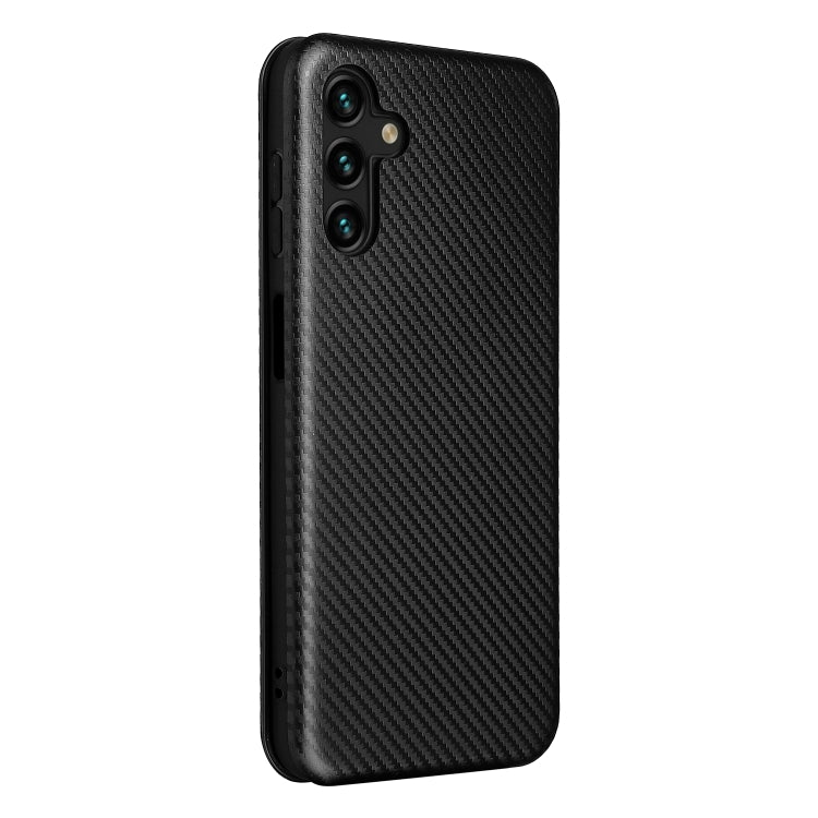 For Samsung Galaxy A13 5G Carbon Fiber Texture Horizontal Flip Leather Phone Case with Card Slot