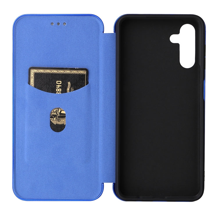 For Samsung Galaxy A13 5G Carbon Fiber Texture Horizontal Flip Leather Phone Case with Card Slot
