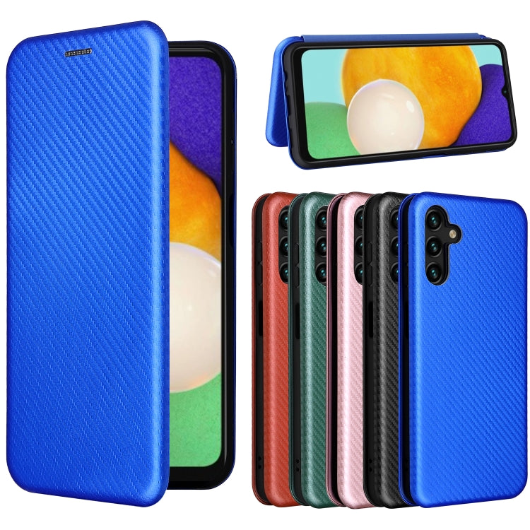 For Samsung Galaxy A13 5G Carbon Fiber Texture Horizontal Flip Leather Phone Case with Card Slot