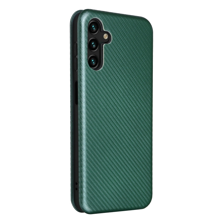 For Samsung Galaxy A13 5G Carbon Fiber Texture Horizontal Flip Leather Phone Case with Card Slot
