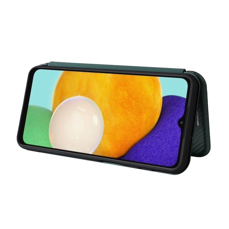 For Samsung Galaxy A13 5G Carbon Fiber Texture Horizontal Flip Leather Phone Case with Card Slot