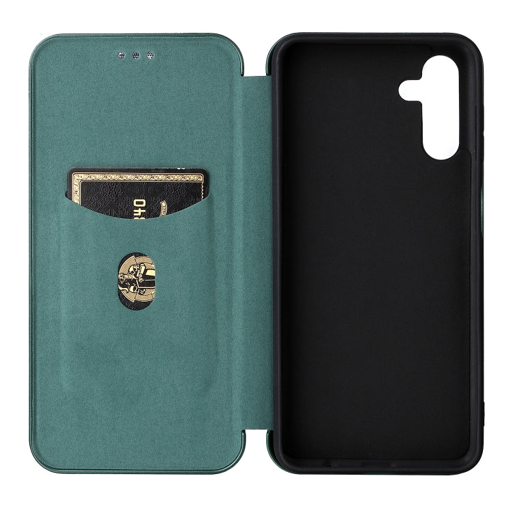 For Samsung Galaxy A13 5G Carbon Fiber Texture Horizontal Flip Leather Phone Case with Card Slot