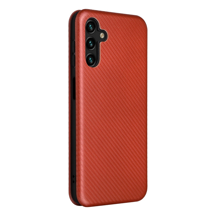 For Samsung Galaxy A13 5G Carbon Fiber Texture Horizontal Flip Leather Phone Case with Card Slot