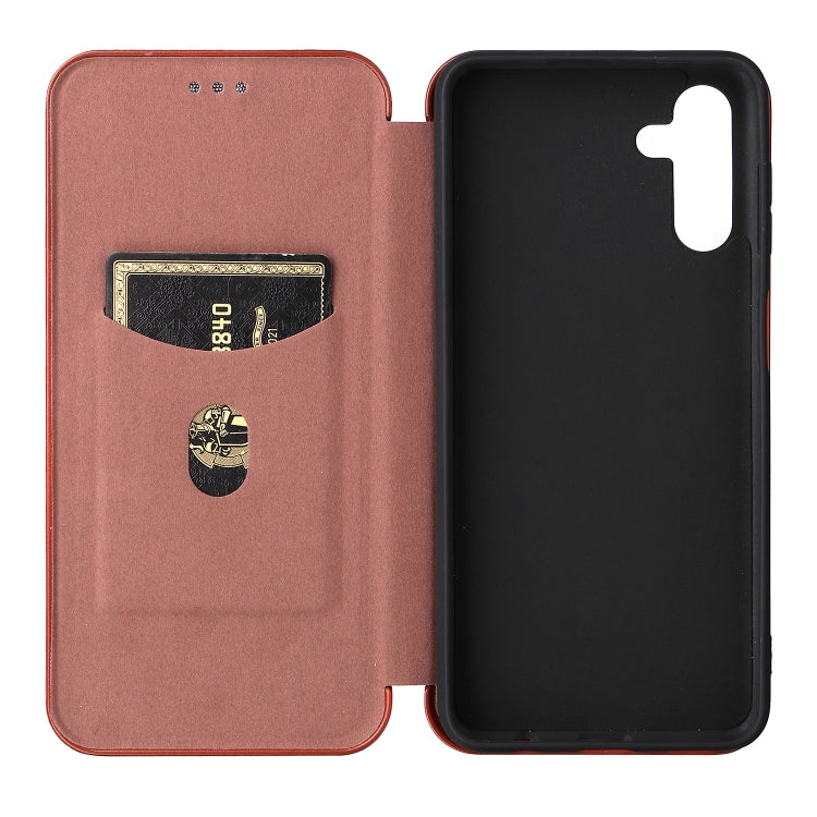 For Samsung Galaxy A13 5G Carbon Fiber Texture Horizontal Flip Leather Phone Case with Card Slot