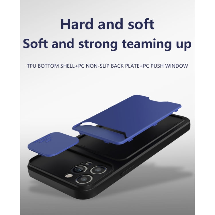 For iPhone 11 Pro Sliding Camera Cover Design TPU + PC Shockproof Phone Case with Card Slot