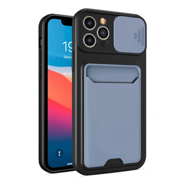 For iPhone 11 Pro Sliding Camera Cover Design TPU + PC Shockproof Phone Case with Card Slot