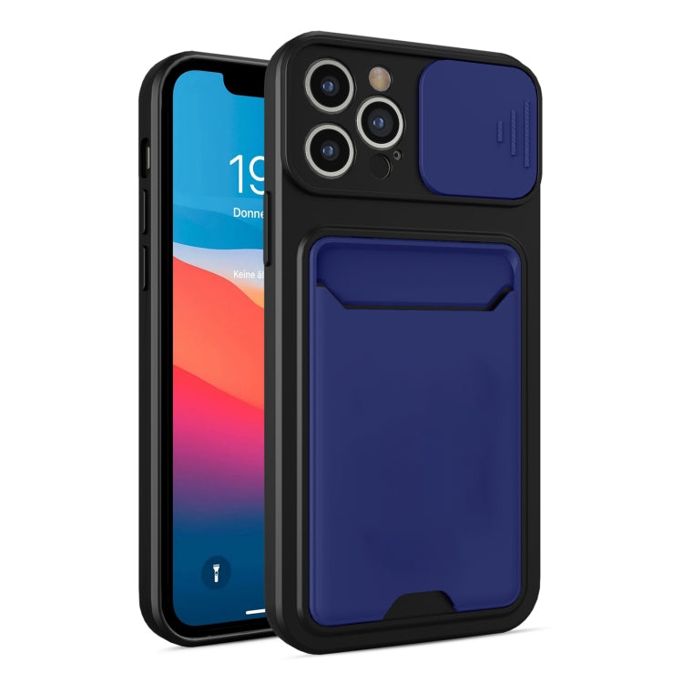 For iPhone 11 Pro Max Sliding Camera Cover Design TPU + PC Shockproof Phone Case with Card Slot