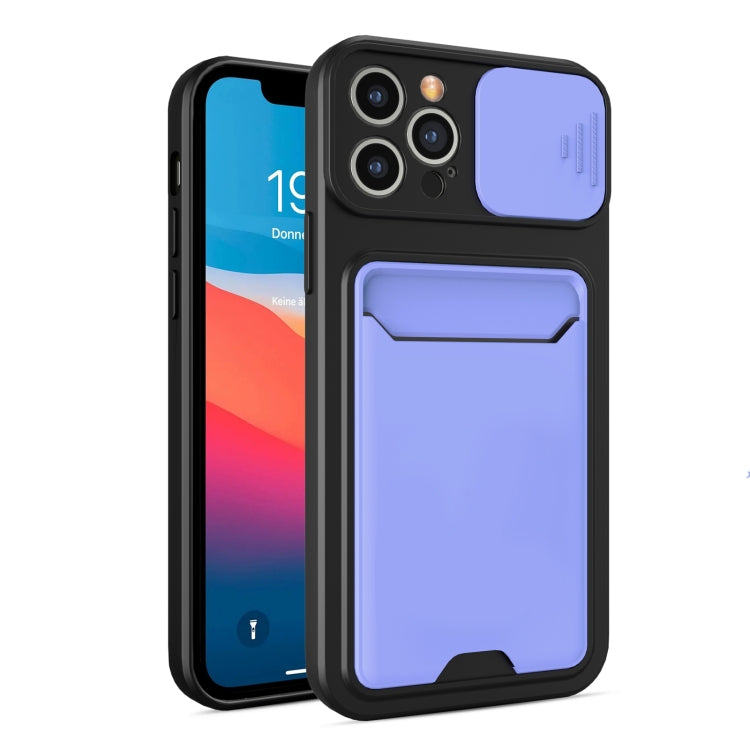 For iPhone 11 Pro Max Sliding Camera Cover Design TPU + PC Shockproof Phone Case with Card Slot