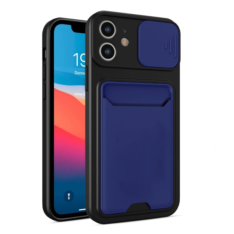 For iPhone 12 mini Sliding Camera Cover Design TPU + PC Shockproof Phone Case with Card Slot
