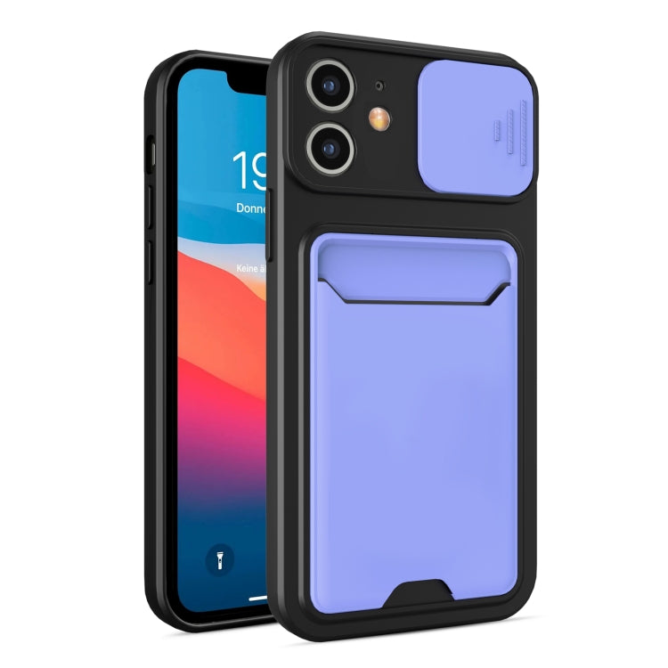 For iPhone 12 mini Sliding Camera Cover Design TPU + PC Shockproof Phone Case with Card Slot