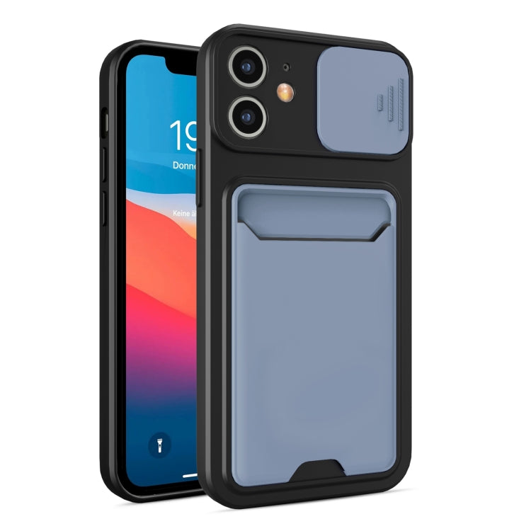 For iPhone 12 mini Sliding Camera Cover Design TPU + PC Shockproof Phone Case with Card Slot
