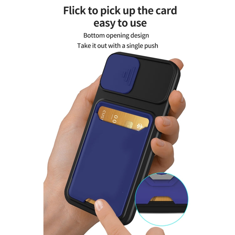 For iPhone 12 Sliding Camera Cover Design TPU + PC Shockproof Phone Case with Card Slot