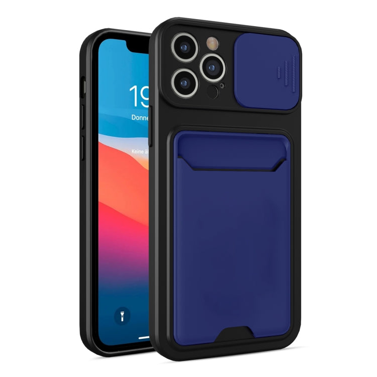 For iPhone 12 Pro Max Sliding Camera Cover Design TPU + PC Shockproof Phone Case with Card Slot