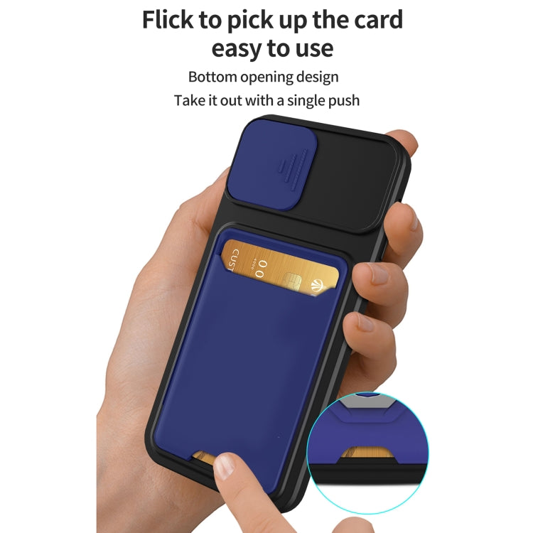 For iPhone 12 Pro Max Sliding Camera Cover Design TPU + PC Shockproof Phone Case with Card Slot