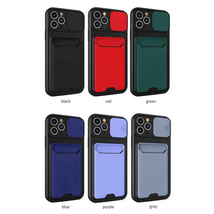 For iPhone 12 Pro Max Sliding Camera Cover Design TPU + PC Shockproof Phone Case with Card Slot