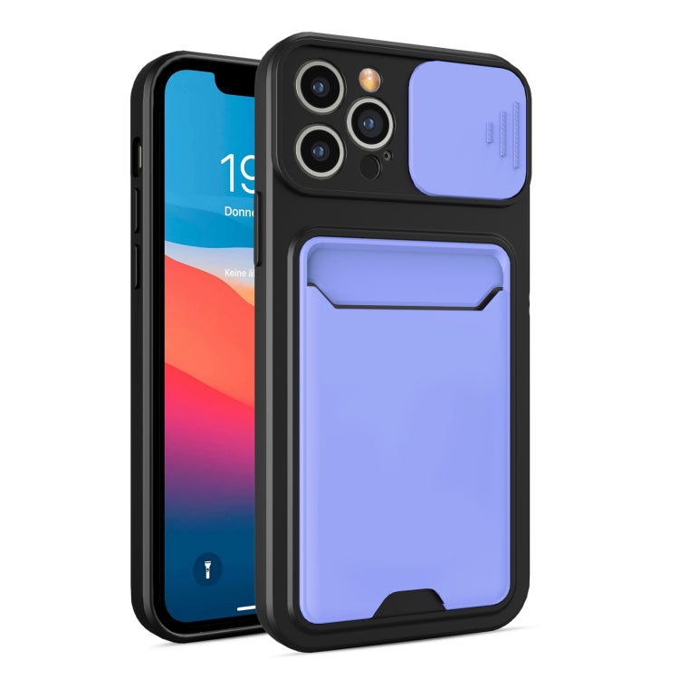 For iPhone 12 Pro Max Sliding Camera Cover Design TPU + PC Shockproof Phone Case with Card Slot
