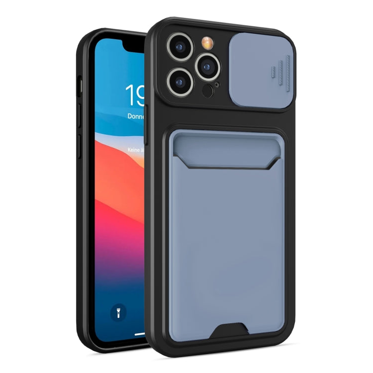 For iPhone 12 Pro Max Sliding Camera Cover Design TPU + PC Shockproof Phone Case with Card Slot