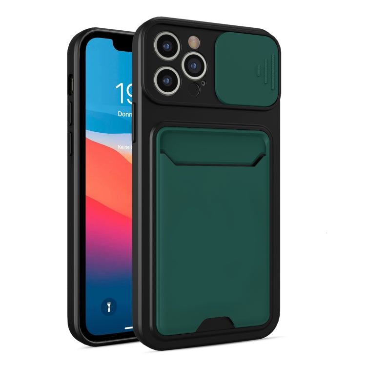 For iPhone 13 Pro Sliding Camera Cover Design TPU + PC Shockproof Phone Case with Card Slot