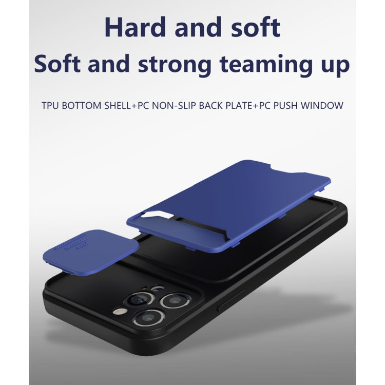 For iPhone 13 Pro Sliding Camera Cover Design TPU + PC Shockproof Phone Case with Card Slot