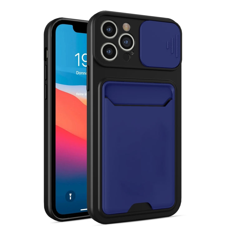 For iPhone 13 Pro Sliding Camera Cover Design TPU + PC Shockproof Phone Case with Card Slot