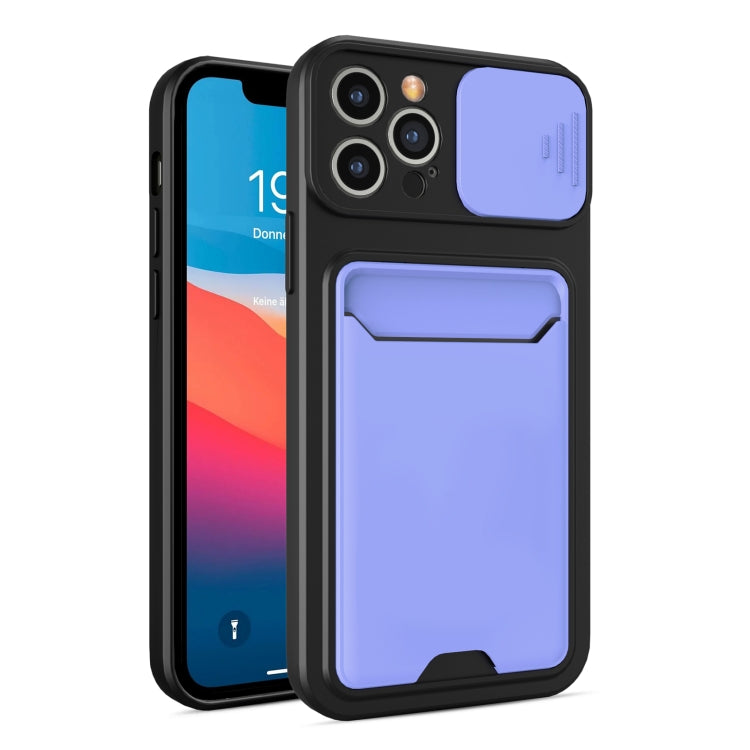 For iPhone 13 Pro Sliding Camera Cover Design TPU + PC Shockproof Phone Case with Card Slot