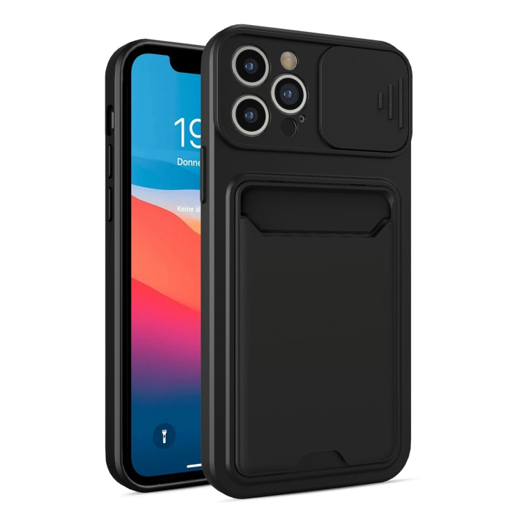 For iPhone 13 Pro Sliding Camera Cover Design TPU + PC Shockproof Phone Case with Card Slot