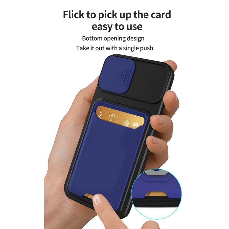 For iPhone 13 Pro Sliding Camera Cover Design TPU + PC Shockproof Phone Case with Card Slot