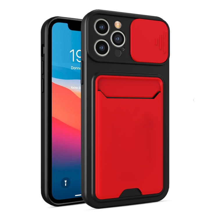 For iPhone 13 Pro Sliding Camera Cover Design TPU + PC Shockproof Phone Case with Card Slot