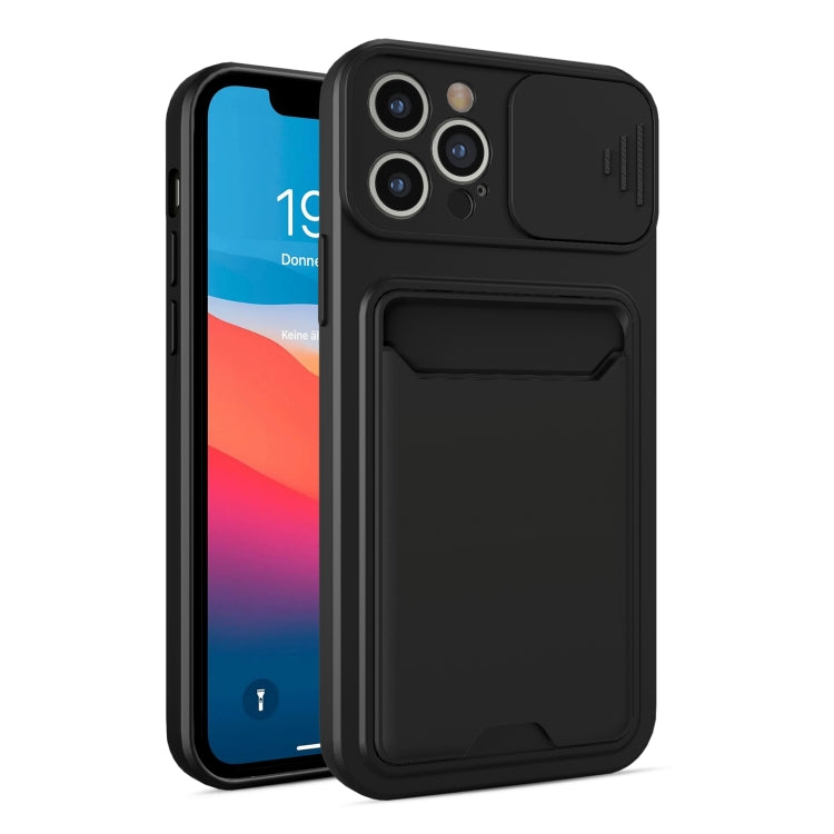 For iPhone 13 Pro Max Sliding Camera Cover Design TPU + PC Shockproof Phone Case with Card Slot