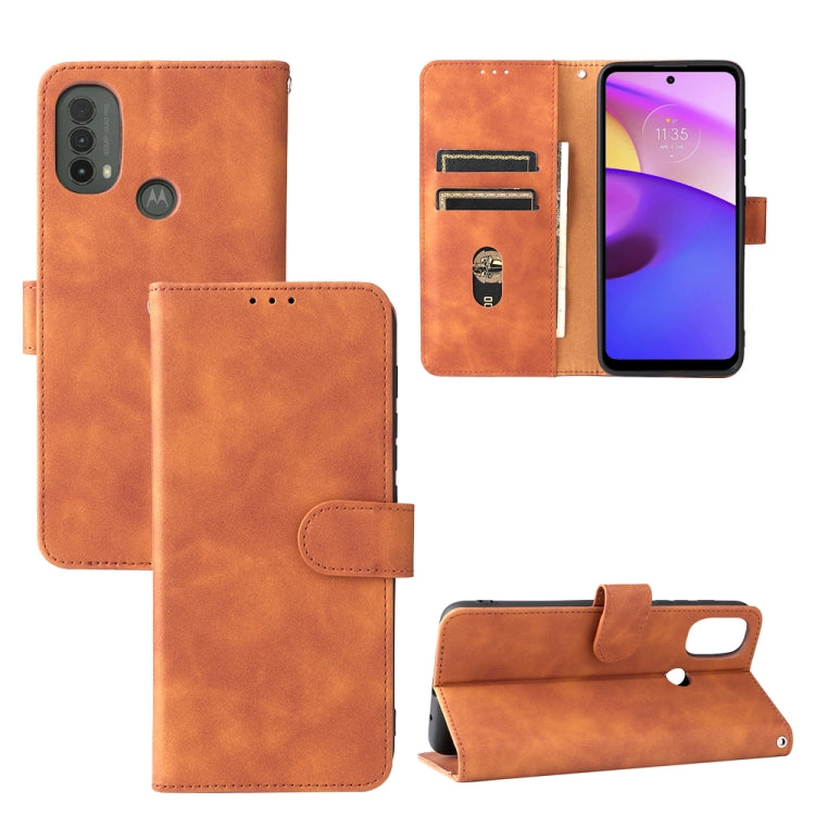 For Motorola Moto E20 / E30 / E40 Skin Feel Magnetic Horizontal Flip Phone Leather Case with Holder & Card Slots & Wallet