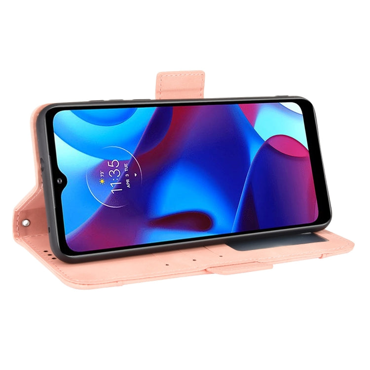 For Motorola Moto G Pure Skin Feel Calf Pattern Horizontal Flip Leather Phone Case with Holder & Card Slots & Photo Frame