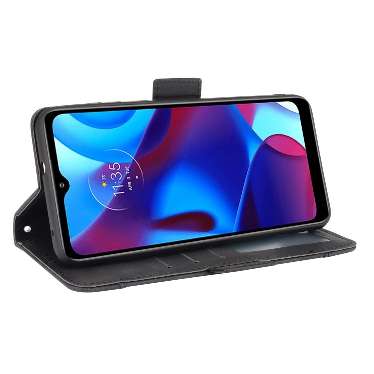 For Motorola Moto G Pure Skin Feel Calf Pattern Horizontal Flip Leather Phone Case with Holder & Card Slots & Photo Frame