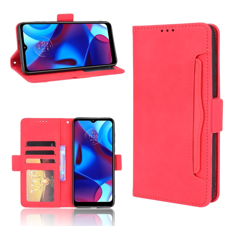 For Motorola Moto G Pure Skin Feel Calf Pattern Horizontal Flip Leather Phone Case with Holder & Card Slots & Photo Frame
