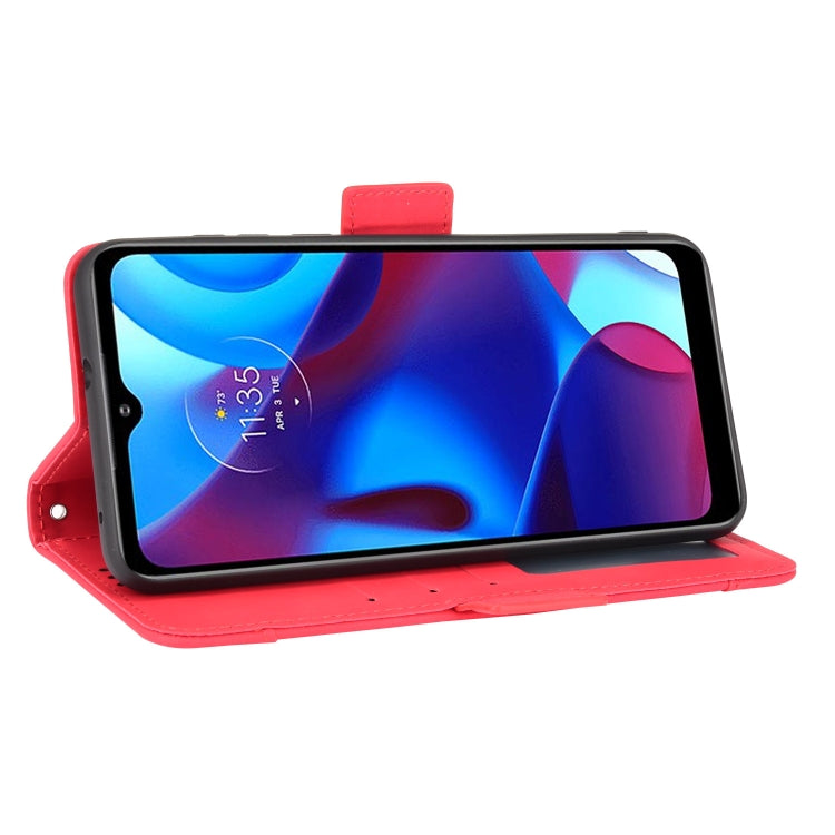 For Motorola Moto G Pure Skin Feel Calf Pattern Horizontal Flip Leather Phone Case with Holder & Card Slots & Photo Frame
