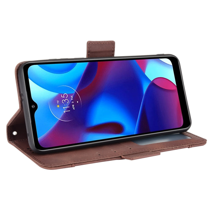 For Motorola Moto G Pure Skin Feel Calf Pattern Horizontal Flip Leather Phone Case with Holder & Card Slots & Photo Frame