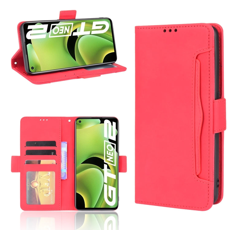 For OPPO Realme GT Neo2 Skin Feel Calf Pattern Horizontal Flip Leather Phone Case with Holder & Card Slots & Photo Frame