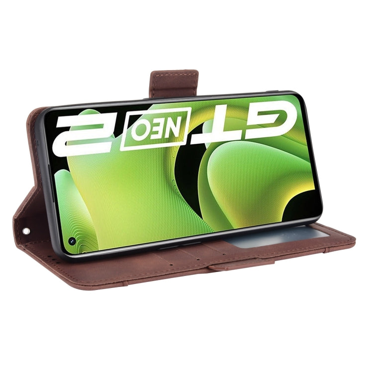 For OPPO Realme GT Neo2 Skin Feel Calf Pattern Horizontal Flip Leather Phone Case with Holder & Card Slots & Photo Frame