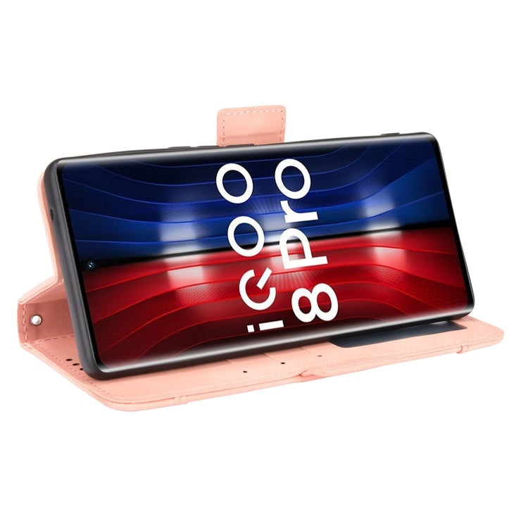 For vivo iQOO 8 Pro Skin Feel Calf Pattern Horizontal Flip Leather Phone Case with Holder & Card Slots & Photo Frame