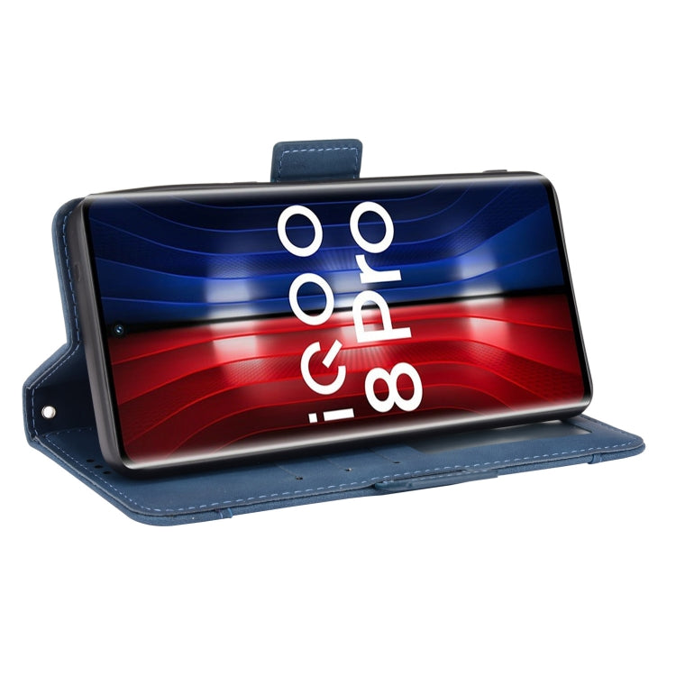 For vivo iQOO 8 Pro Skin Feel Calf Pattern Horizontal Flip Leather Phone Case with Holder & Card Slots & Photo Frame