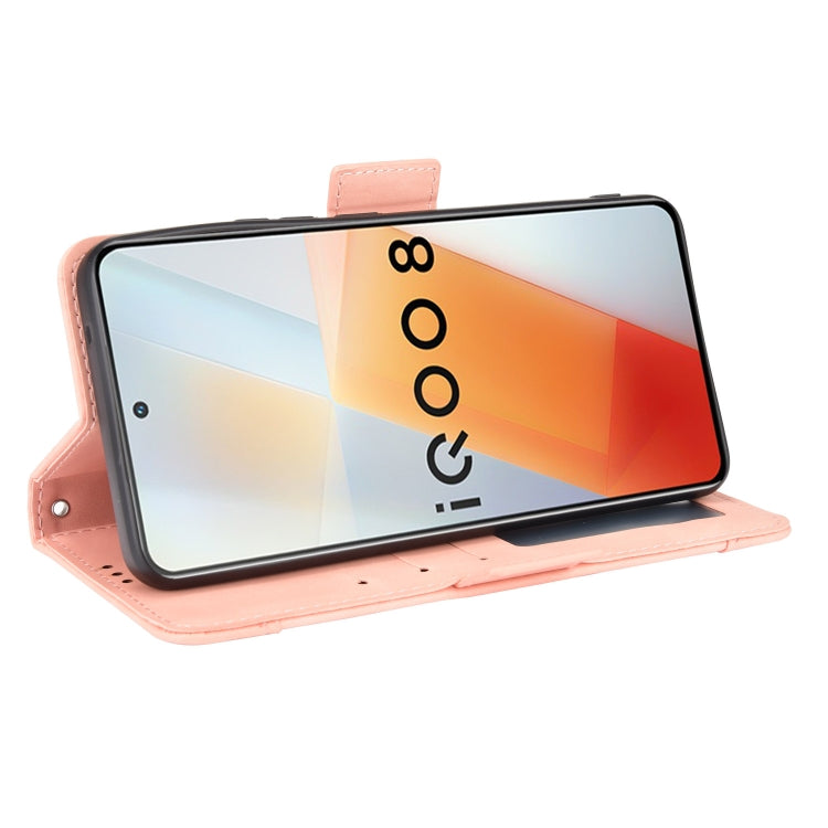 For vivo iQOO 8 Skin Feel Calf Pattern Horizontal Flip Leather Phone Case with Holder & Card Slots & Photo Frame