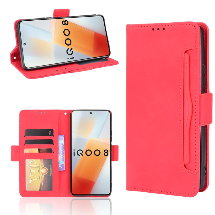 For vivo iQOO 8 Skin Feel Calf Pattern Horizontal Flip Leather Phone Case with Holder & Card Slots & Photo Frame