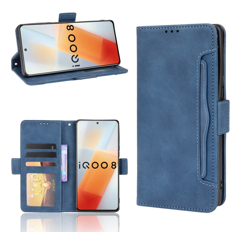 For vivo iQOO 8 Skin Feel Calf Pattern Horizontal Flip Leather Phone Case with Holder & Card Slots & Photo Frame