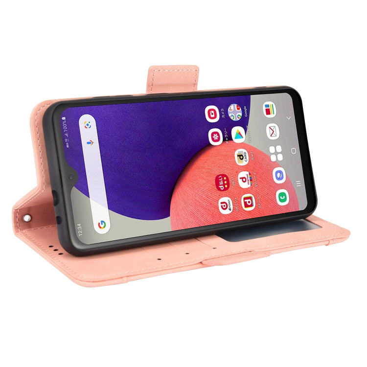 For Samsung Galaxy A22 5G JP Version Skin Feel Calf Pattern Horizontal Flip Leather Phone Case with Holder & Card Slots & Photo Frame
