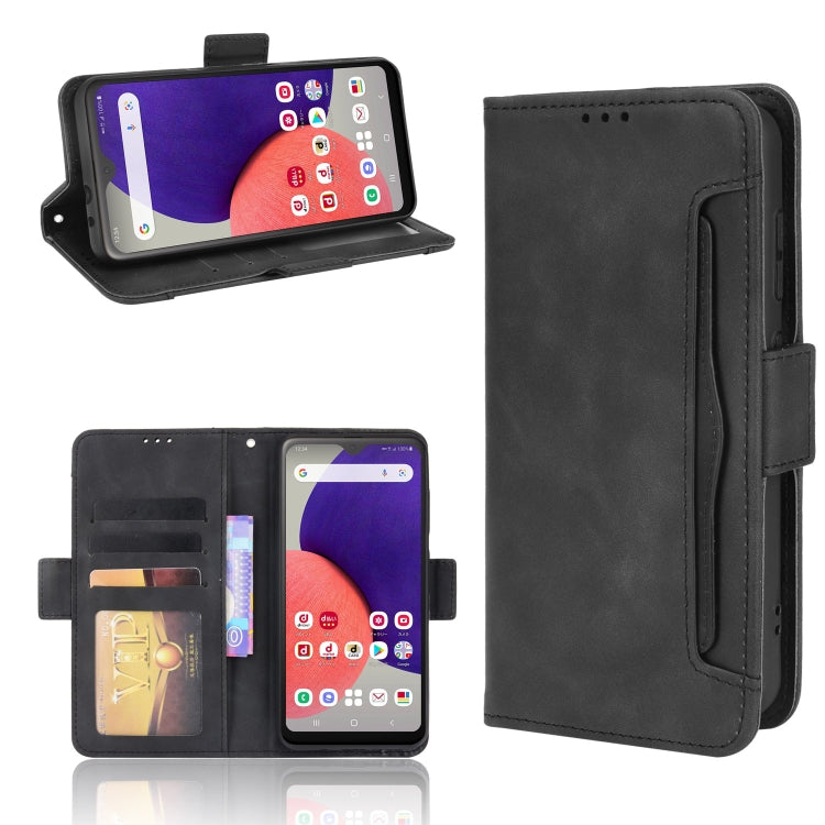 For Samsung Galaxy A22 5G JP Version Skin Feel Calf Pattern Horizontal Flip Leather Phone Case with Holder & Card Slots & Photo Frame